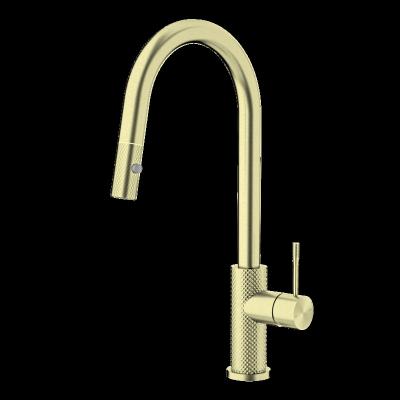 China Modern cozinh de Para de torneiras Sense Faucets water saving 360 degree rotation multifunctional pull down kitchen faucet gold for sale