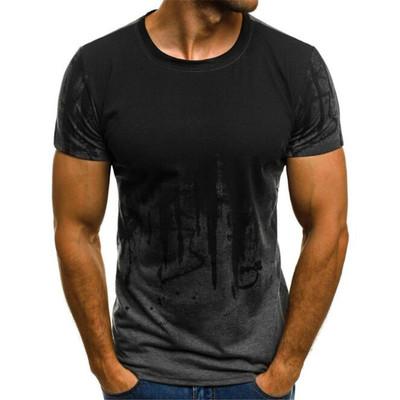 China Hand Painted Men's Hand-painted Paint Ink Anti-Wrinkle Anti-Wrinkle Fashion Style Men's O-Neck Street Printing T-Shirt by T-shirts for sale