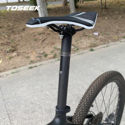 China Carbon Tube+Aluminum Alloy Head TOSEEK Bike Seatpost 27.2/30.8/31.6Mm Air Bike Seatpost 350/400mm Carbon Seatpost for sale