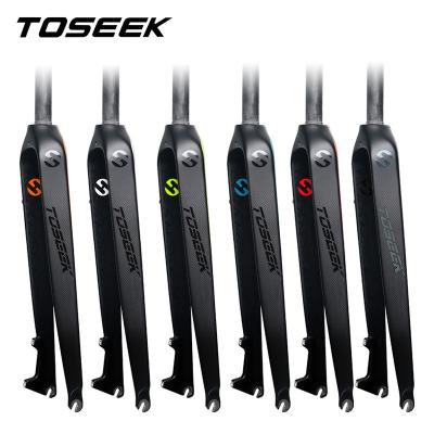 China TOSEEK Mountain Bikes Full Carbon Mtb Fork Disc Brake Rigid Mountain Bike Fork Fork Straight Tube for sale