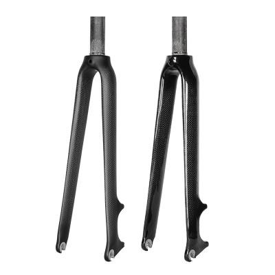 China Road Bikes OEM Factory Disc Brake Road Bicycle Fork Quick Release Tube Straight Carbon Front Fork 700C for sale