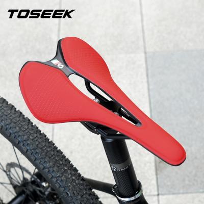 China TOSEEK TS50 Mtb Movement Saddle Leather Recumbent Bike Mountain Bike PU Bicycle Seat Shockproof Saddle for sale