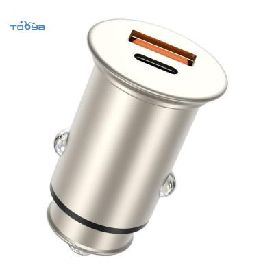 China Tooya PD 30w QC Fast Charging Universal Dual Port Type Car Charger 5V/4.8A Max. Aargador Trending Mini Car Usb PPS Car Aargador Trending for sale