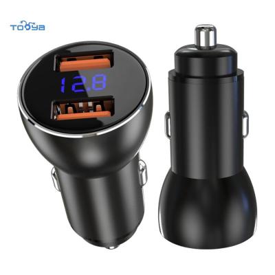 China UniversalÂ   Tooya 60W New Design Mini Car Cart Digital Display Charger QC CAF FCP PE2.0 PE1.1 Car Multi-port Fast Charger Adapter for sale