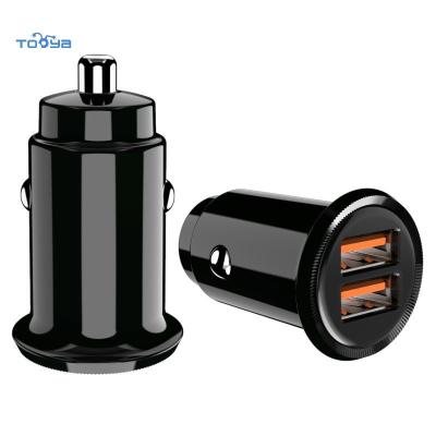 China UniversalÂ   Tooya 30W PD3.0 PD2.0 QC3.0 QC2.0 Multi-port Auto Car Fast Charger Dual Usb Charger ABS Mini Stealth Plastic Car Fast Charger for sale