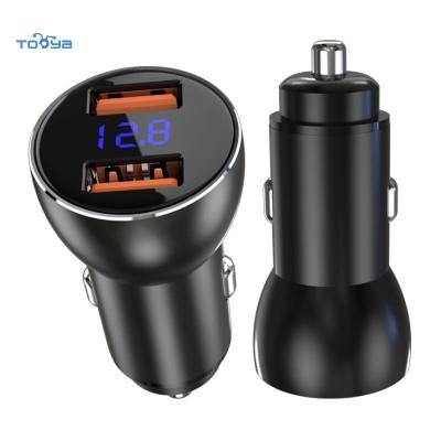 China UniversalÂ   Mini Digital Display Car Charger Tooya 60W QC3.0 QC2.0 Cigarette Socket Multi-port Car Charging Fast Charging Lighter Adapter for sale