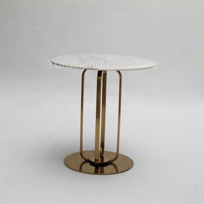 China Modern Round Gold Coffee Table Marble Top For Living / Reception Room for sale