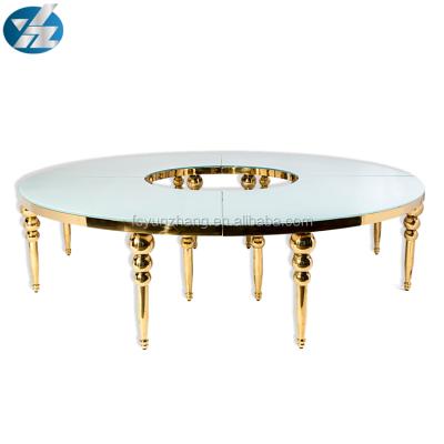 China Gold Non Foldable Dining Round Wedding Table 1 Year Warranty for sale