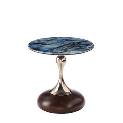 China Luxury Center Table Modern Living Room Furniture Round Bent End Table Black Gold Metal Glass Coffee Table for sale