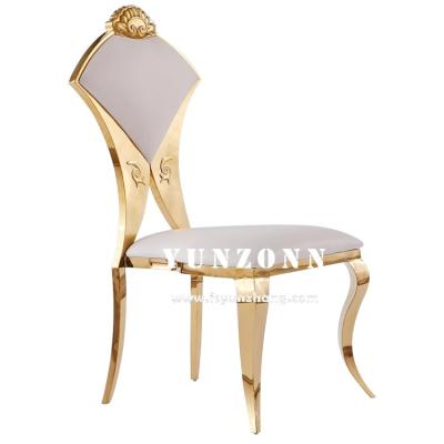 China New Design Hotel Banqeut Wedding Chair Fan-Shape Chair Back Stainless Steel Chair for sale