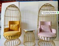 China Comfortable Metal Gold Birdcage Chair Stainless Steel For Hotel Banquet for sale