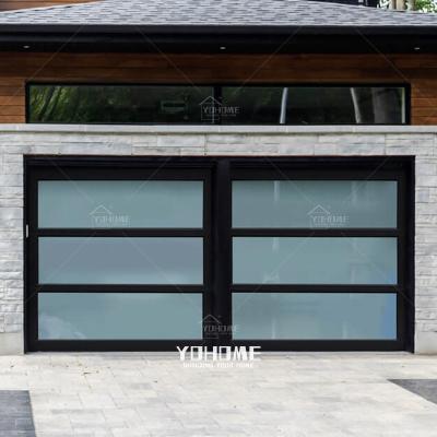 China Custom Wholesale Fire Protection Yohome Plexiglass Garage Doors 12x7 Panel Garage Door 9x7 Glass Glass Door for sale