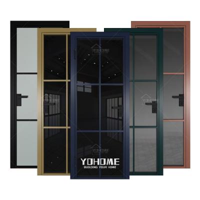 China French style waterproof internal glass interior metal door price bathroom bangladesh glass door for sale