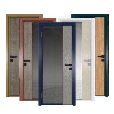 China Yohome Waterproof Customize Glass Wood Door For Interior Luxury Bathroom Door Public Bathroom Doors for sale