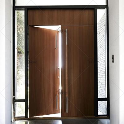 China Fire protection malaysia main wooden door double soilded wooden main entrance for side high quality solid wood doors for sale