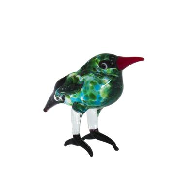 China Clear China Murano Glass Unique Green Hummingbird Animal Figurines For Holiday Decoration for sale