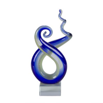 China Wholesale Handmade Decorative Abstract Glass Sculpture in Solid Color from Europe for sale