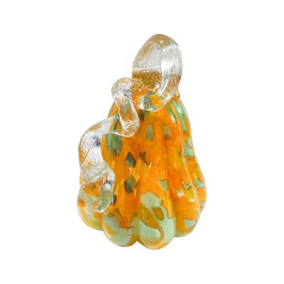 China Europe unique hand blown solid color faceted glass pumpkin ornaments for home decor for sale