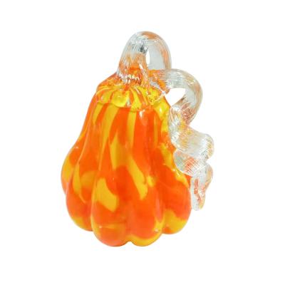 China Europe Hot Selling Home Decoration Halloween Gift Solid Glass Pumpkin Glass Figurine for sale