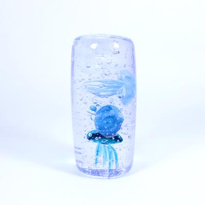 China Europe Factory Price Cylinder Jellyfish Glass Paperweight for sale