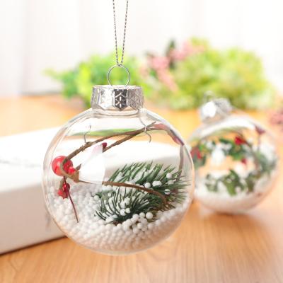 China Festival Stuff Clear Glass Christmas Tree Christmas Balls Hanging Ornament for sale