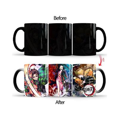 China Viable Creative Sublimation Color Changing Anime Ceramic Magic Mug for sale