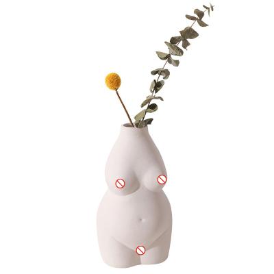 China Nordic Modern Home Art Decor Flower Vase Decoration Human Body Ceramic Vase for sale