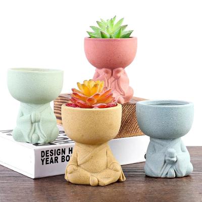 China New Modern Succulent Pots Mini Buddha Ceramic Flower Planter Pots for sale