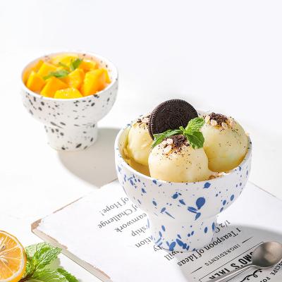 China Viable Nordic creative ceramic ice cream dessert rice bowl fruit salad dessert bowl for sale