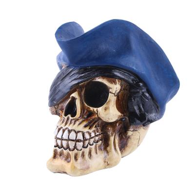 China American Halloween Ornaments Captain Skull Heads Resin Pirate Statue* for sale