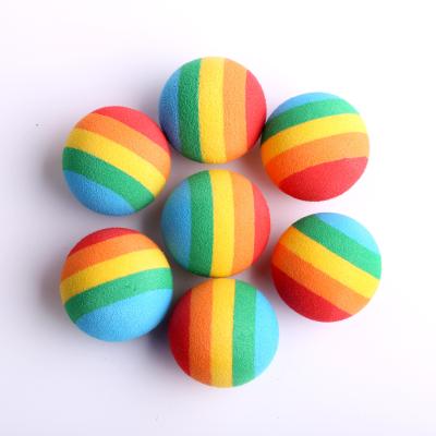 China Eco-Friendly Rainbow 35mm Stress Playground Bounce Ball Magic Practice Ball Golf Practice Ball for sale