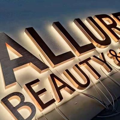 China Modern Custom Backlit Outdoor Electronic Signage Stainless Steel Channel Letter LED Word Sign Board For Company Logo Sign for sale