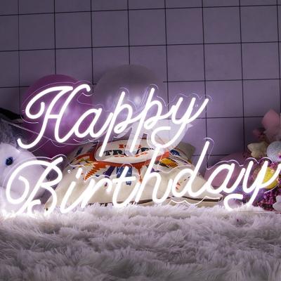 China Modern Hot Sales Birthday Toilet Wall Mounted Hanging Neon Sign Letters Birthday Decoration Led Birthday Neon Sign for sale