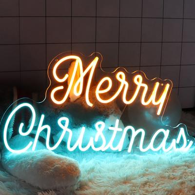 China Factory Buildings Factory Direct Neon Sign Backdrop Merry Christmas OEM Christmas Led Neon Sign For Events Party Decoration for sale