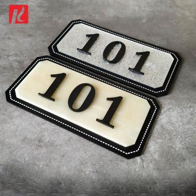 China Factory Custom Hotel Number Sign High Quality Low Cost Buildings Logo Sign Hotel Door Signage Non-illuminated Acrylic for sale