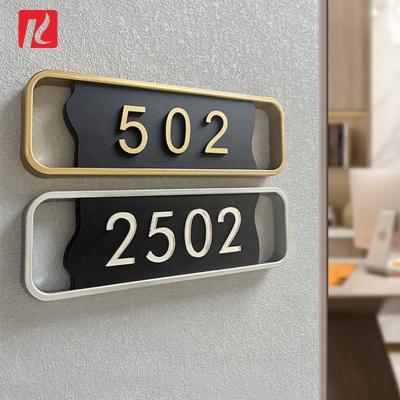 China Kexian Buildings Custom Design Newcomer House Number Plates Metal Acrylic Letters Signs For Hotel Door Home Numbers for sale