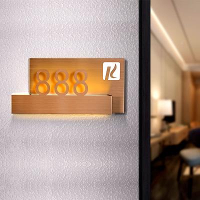 China Modern Custom Signage Unit Door Stainless Steel Floor Building Acrylic Illuminated Letters For Hotel Room Number Sign for sale