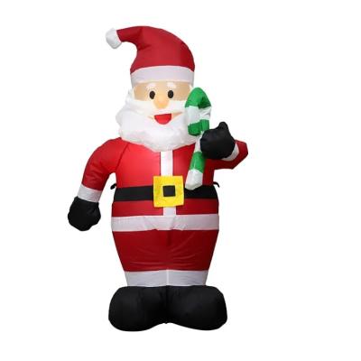 China 190T Polyester Inflatable Christmas Decorations With Candy Cane Garden Decors New Year Christmas Santa Claus Home Ornaments for sale