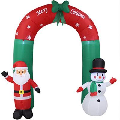 China Polyester 190 T Christmas Outdoor Yard Garden Santa Claus Arch Yard Decorations Santa Claus Snowman Inflatable Snowman for sale