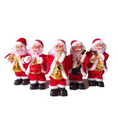 China 2023 Electric Plush+PVC+plastic+fabric Christmas Decoration Party Dancing Sing To Santa Claus Musical Instrument Christmas Table Doll Children Plush Toys for sale