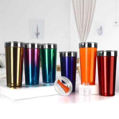 China Sustainable Wholesale Thermal Coffee Mug Wine / Beer Tumblers Stainless Steel Drink Mugs With Straw for sale