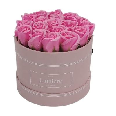 China Handmade Factory Custom High Quality Cardboard Flower Boxes Round Rose Boxes for sale