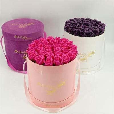 China Handmade Luxury Custom Cardboard Gift Round Flower Box Packaging, Cajas Para Flores for sale