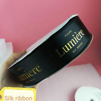 China Provide Variety Size Luxury Satin Ribbon Decorate Flower Box, Custom Stamping Logo for sale