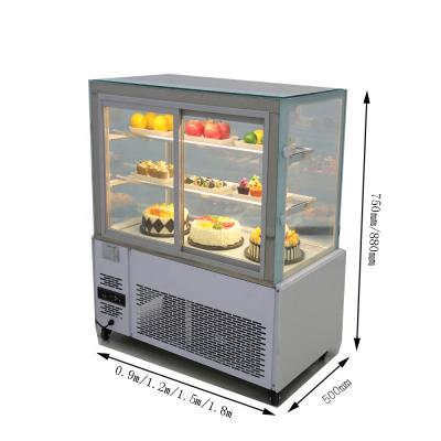 China High Temperature Customized Floor Standing Or Table Top Cake Showcase Display Freezer Bakery Display Cabinet for sale