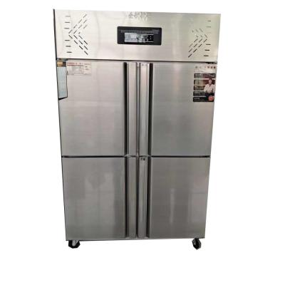 China Double-temperature 201/304 stainless steel commercial supermarket vertical rack refrigerator / freezer for sale