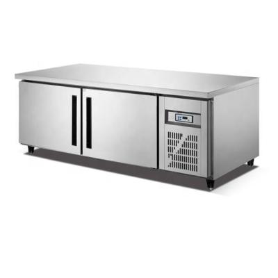 China Double-temperature display stainless steel commercial refrigerated pizza prep worktable for sale