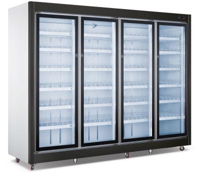 China Single-temperature 4 - Door Slot Type External Condensing Unit Display Fridge / Drink Cooler for sale