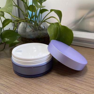 China Cosmetic acrylic cosmetic container in round shape and customer logo for sale