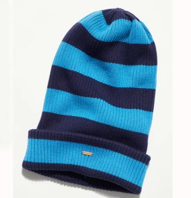 China New Arrival JOINT Hip Pop Knitted Hats Women Stripe Sports Hats Newest Trending Casual Lady Beanie for sale